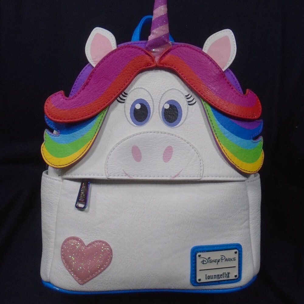 Disney Parks Loungefly Inside Out Rainbow Unicorn Mini Backpack